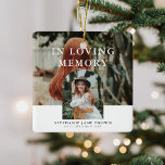Stylish Minimal 2 Photo Funeral Memorial<br><div class="desc">Stylish Memorial 2 Photo Noël Ornament. Design présente une photographie modèle en arc superposant une autre photo de votre choix,  le texte "In Loving Memory",  leur nom et les dates de vie.</div>
