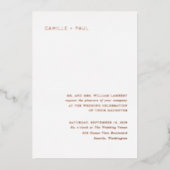Stylish Minimalist Wedding Folie Uitnodiging (Voorkant)
