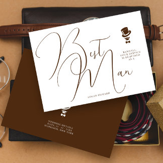 Stylish Modern Best Man Wedding Simple Proposal  Kaart