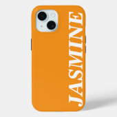 STYLISH MODERN CUSTOM NAME SOLID ORANGE COLOUR Case-Mate iPhone CASE (Achterkant)