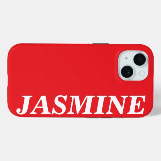 STYLISH MODERN CUSTOM NAME SOLID RED COLOUR Case-Mate iPhone CASE (Achterkant (horizontaal))