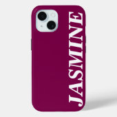 STYLISH MODERN CUSTOM NAME SOLID WINE COLOUR Case-Mate iPhone CASE (Achterkant)