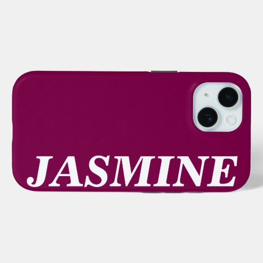 STYLISH MODERN CUSTOM NAME SOLID WINE COLOUR Case-Mate iPhone CASE (Achterkant (horizontaal))
