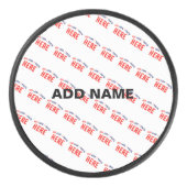 STYLISH MODERN CUSTOMIZABLE WHITE VERIFIED BRANDED HOCKEY PUCK (Voorkant)