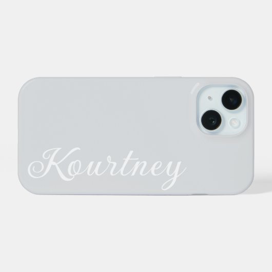 STYLISH MODERN ELEGANT CUSTOMIZED NAME LIGHT GREY  (Verso Horizontal)