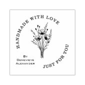 Stylish Modern Minimalist Poppy Bouquet Rubberstempel (Afrduk)