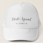 Stylish Modern Simple Bride Squad Bridesmaid Name Trucker Pet (Voorkant)