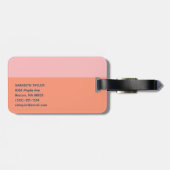 Stylish Modern Stripes Earth Tones Name Contact Bagagelabel (Achterkant horizontaal)