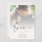 Stylish Modern Transparency Wedding 2 Photos  Save The Date (Voorkant)