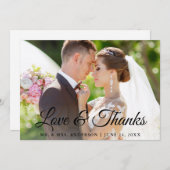 Stylish Moderne Calligraphie Aimer et Merci Mariag (Devant / Derrière)