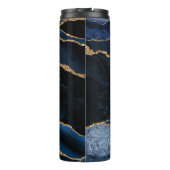 Stylish Monogram Navy Blue Gold Agate Geode Thermosbeker (Achterkant)