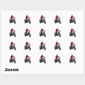 Stylish Motorcycle Rider Ronde Sticker (Vel)