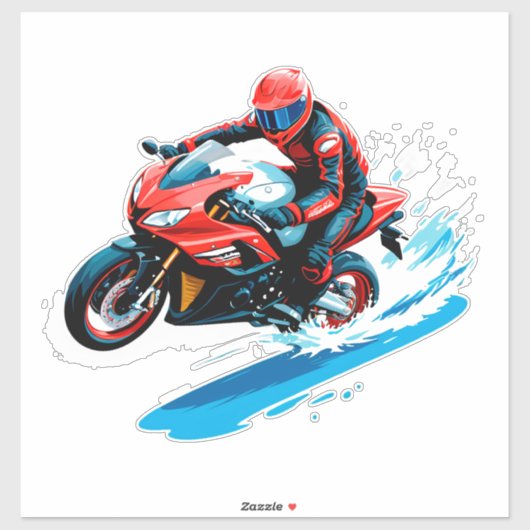 Stylish Motorcycle Rider Sticker (Vel)