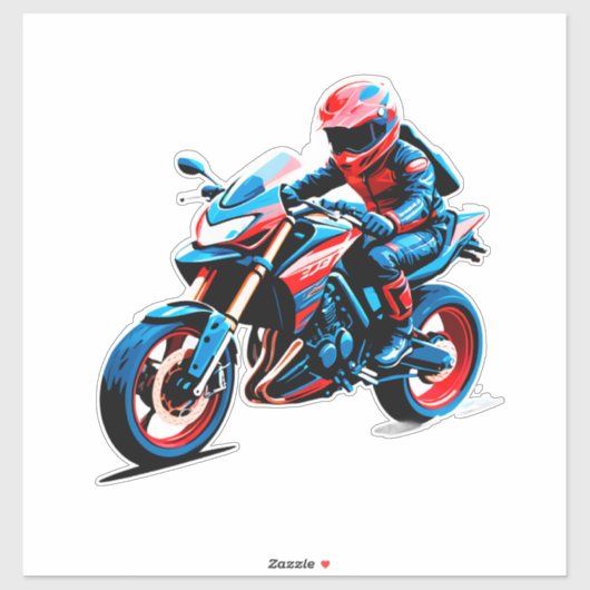 Stylish Motorcycle Rider Sticker (Vel)