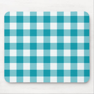 Stylish Mousepad, Blauwgroen Check Gingham Muismat