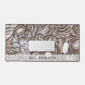 Stylish Muet Rose Or Faux en cuir Rhinestone (Clavier et souris)