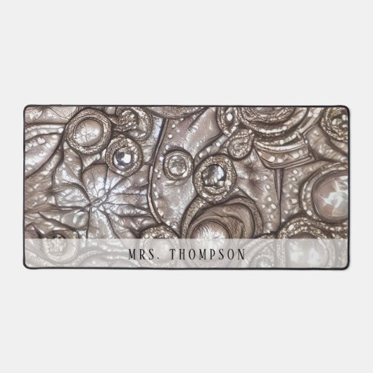 Stylish Muet Rose Or Faux en cuir Rhinestone (Recto)