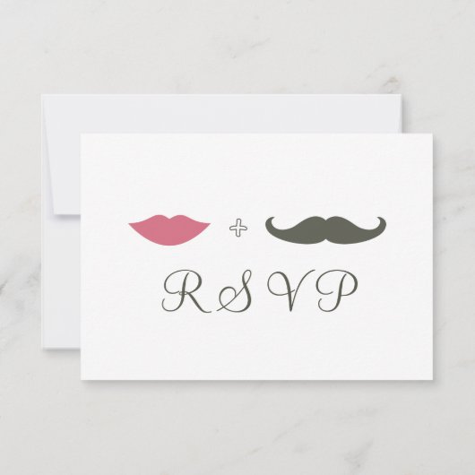 Stylish Mustache et lèvres RSVP (Dos)