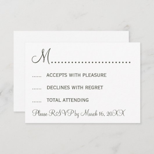 Stylish Mustache et lèvres RSVP (Devant / Derrière)