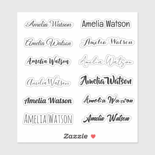 Stylish Name Sticker (Feuille)