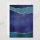 Stylish Navy Blue & Gold Agate 18th Birthday Kaart (Achterkant)