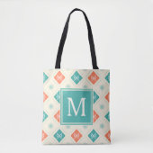 Stylish Nordic Pattern Monogram Initiaal Draagtas (Voorkant)