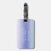 Stylish Ombre Blue Pastel Initiaal Letter Monogram Bagagelabel (Achterkant verticaal)