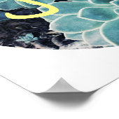 Stylish Pale Green Cactus Succulent Joy Poster (Coin)