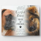 Stylish Pet Memorial 2 Dog Foto Fotoplaat (Voorkant)