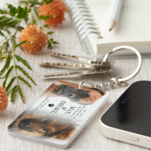 Stylish Pet Memorial 2 Dog Foto Sleutelhanger
