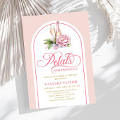 Stylish petals and prosecco invite digital file kaart