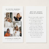 Stylish Photo Collage Funeral Sympathy Prayer Card (Devant & derrière)
