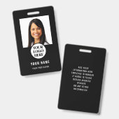 Stylish Photo Employee Black Badge (Avant & arrière)
