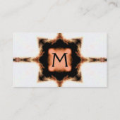 STYLISH PINK BROWN WHITE SQUARE MONOGRAM VISITEKAARTJE (Achterkant)