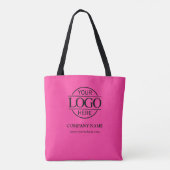 Stylish Pink Business Corporate Logo Promotional Draagtas (Achterkant)