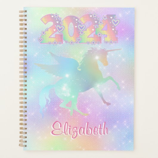 Stylish Pink Rainbow unicorn Parties scintillant 2 (Devant)