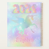 Stylish Pink Rainbow unicorn Parties scintillant 2 (Dos)