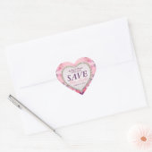 Stylish Pink Romance Save the Date Heart Stickers (Enveloppe)