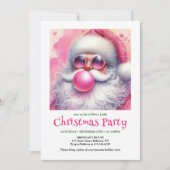 Stylish Pink Santa Bubble Gum Funny Christmas Kaart (Voorkant)