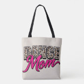 Stylish Pink Script Animal Print Carryall tote bag (Dos)