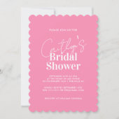 Stylish Pink Typographie Invitation de douche nupt (Devant)