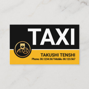 Stylish Professional Yellow Taxi Chauffeur Visitekaartje