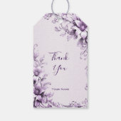 Stylish Purple Flowers Gift Tag Cadeaulabel (Achterkant)