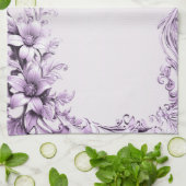 Stylish Purple Flowers Kitchen Towel Theedoek (Gevouwen)
