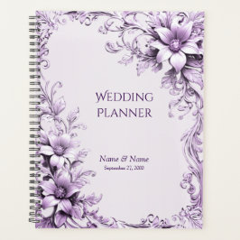 Stylish Purple Flowers Planner