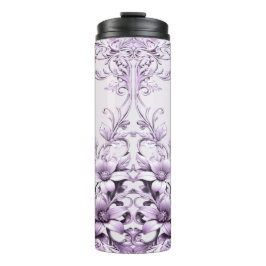 Stylish Purple Flowers Thermal Tumbler Thermosbeker