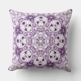 Stylish Purple Flowers Throw Pillow Kussen