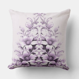 Stylish Purple Flowers Throw Pillow Kussen