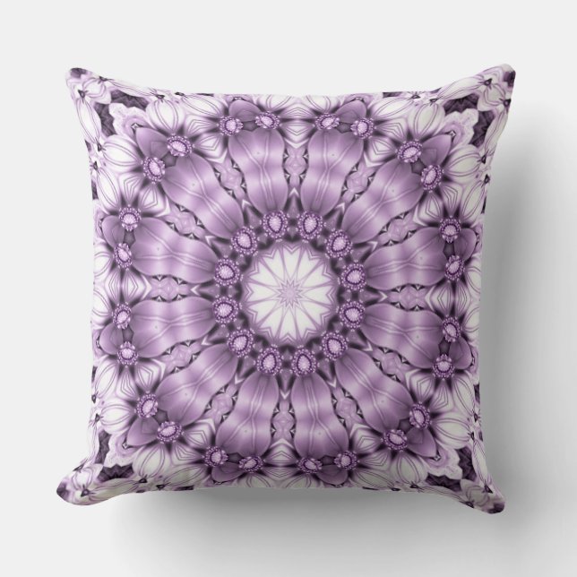 Stylish Purple Flowers Throw Pillow Kussen (Voorkant)