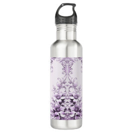 Stylish Purple Flowers Water Bottle Waterfles